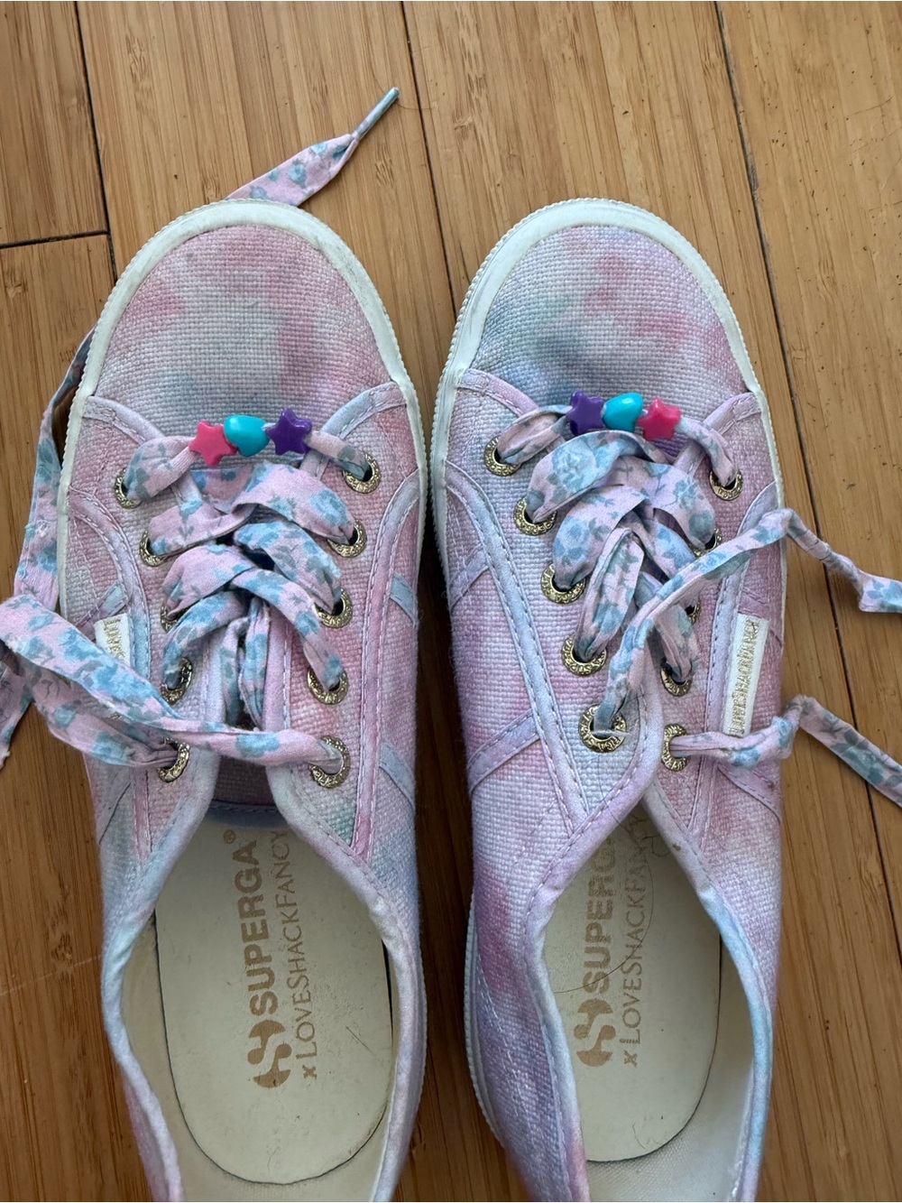 Loveshack Fancy x Superga Pink Tie-Dye Canvas Sneakers